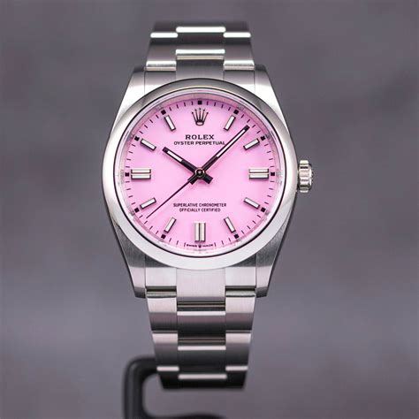 rolex op pink dial|pink Rolex watches for women.